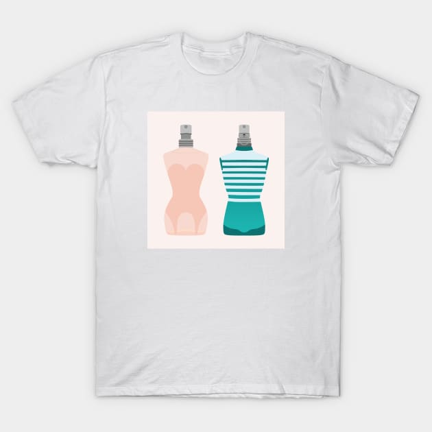 Jean Paul Gaultier Perfume Bottles T-Shirt by Gothenburg Print